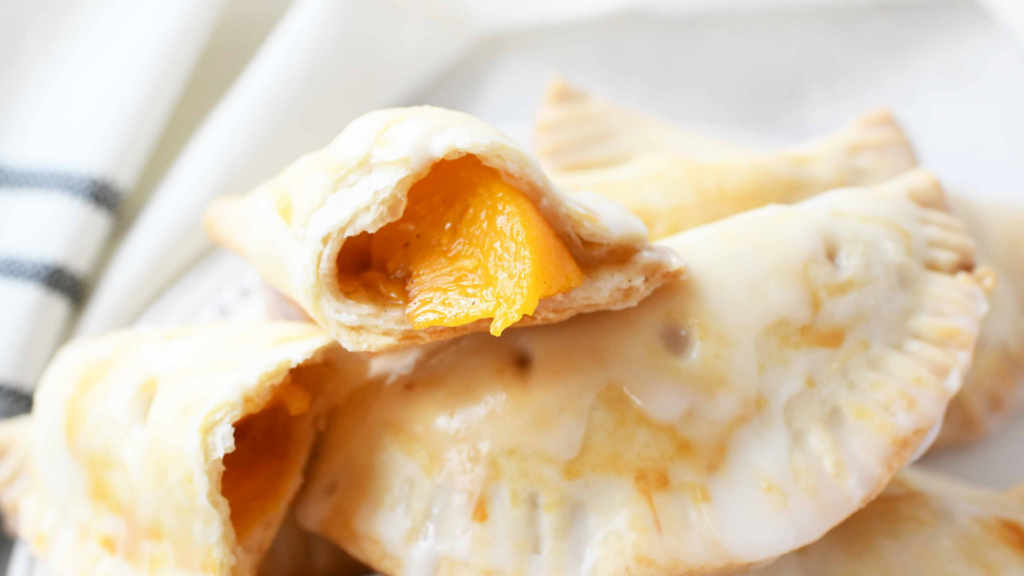 iced pocket pies filled with peach filling